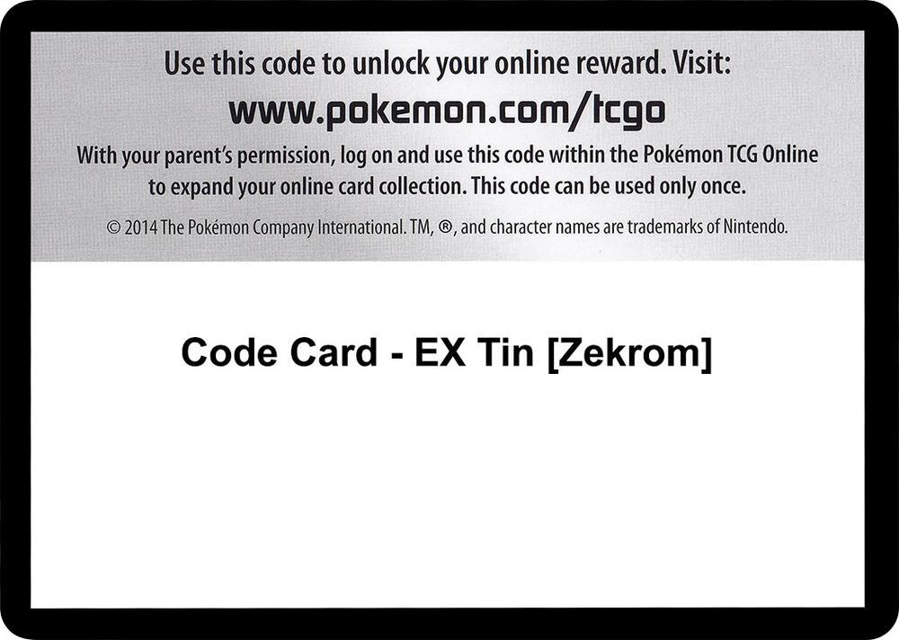 Code Card - EX Tin [Zekrom]
