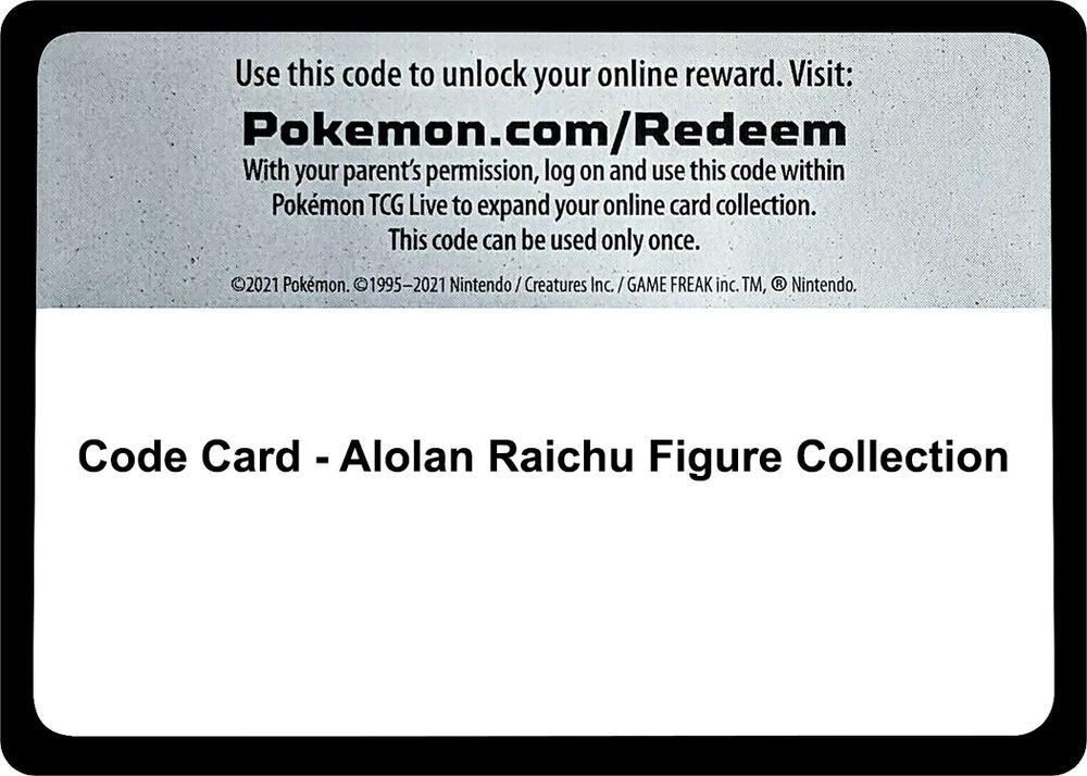 Code Card - Alolan Raichu Figure Collection