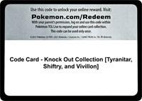 Code Card - Knock Out Collection [Tyranitar, Shiftry, and Vivillon]