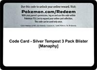 Code Card - Silver Tempest 3 Pack Blister [Manaphy]
