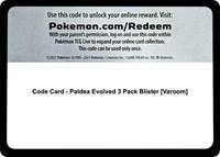 Code Card - Paldea Evolved 3 Pack Blister [Varoom]