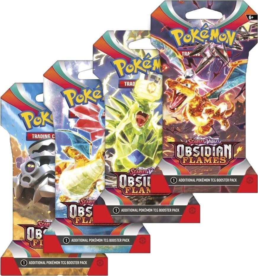 Obsidian Flames Sleeved Booster Pack Art Bundle [Set of 4]