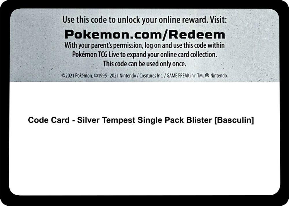 Code Card - Silver Tempest Single Pack Blister [Basculin]