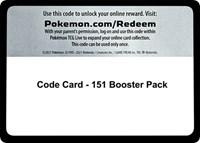 Code Card - 151 Booster Pack