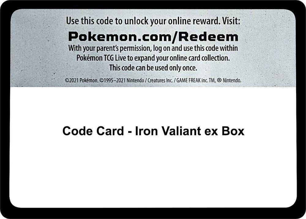 Code Card - Iron Valiant ex Box