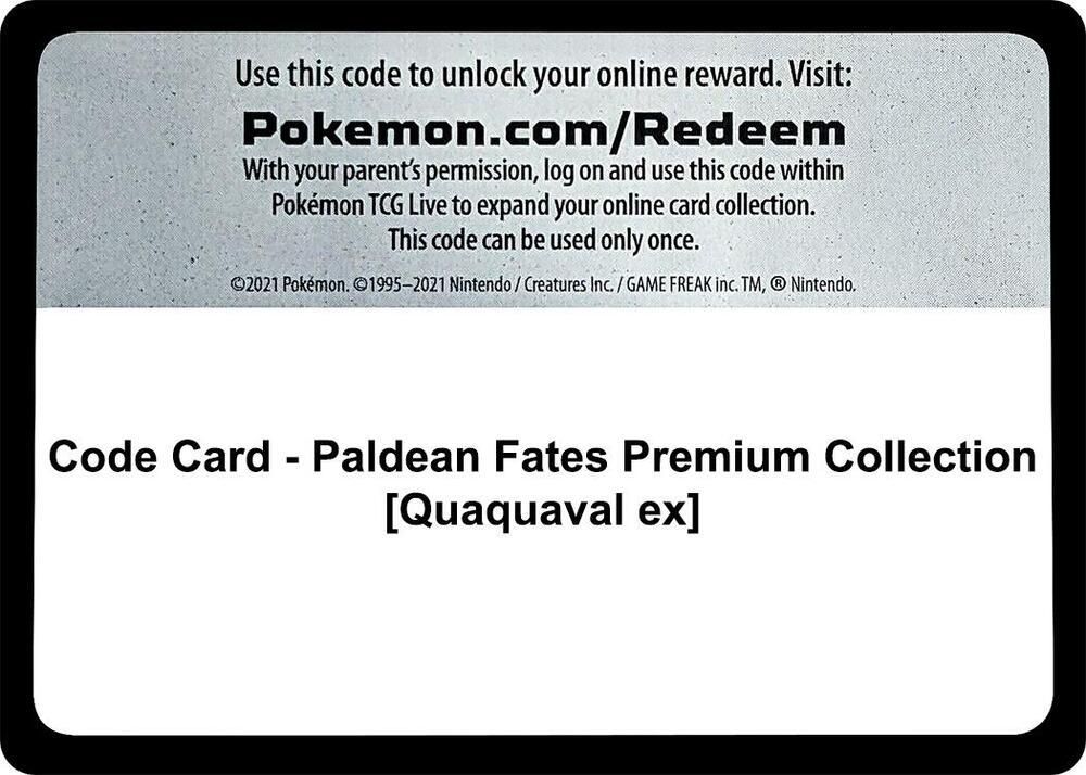 Code Card - Paldean Fates Premium Collection [Quaquaval ex]