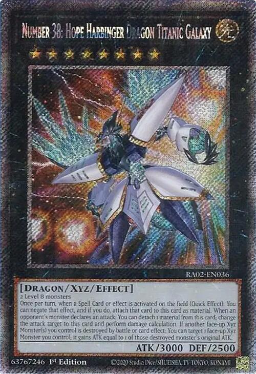 Number 38: Hope Harbinger Dragon Titanic Galaxy (Platinum Secret Rare)