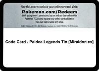 Code Card - Paldea Legends Tin [Miraidon ex]