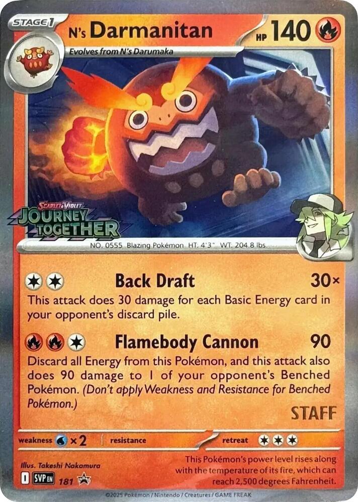 N's Darmanitan - 181 (Prerelease) [Staff]