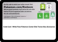 Code Card - White Flare Pokemon Center Elite Trainer Box (Exclusive)