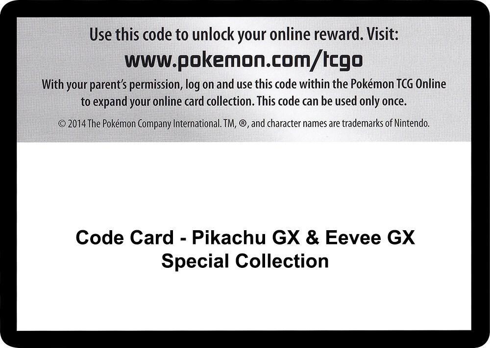 Code Card - Pikachu GX & Eevee GX Special Collection
