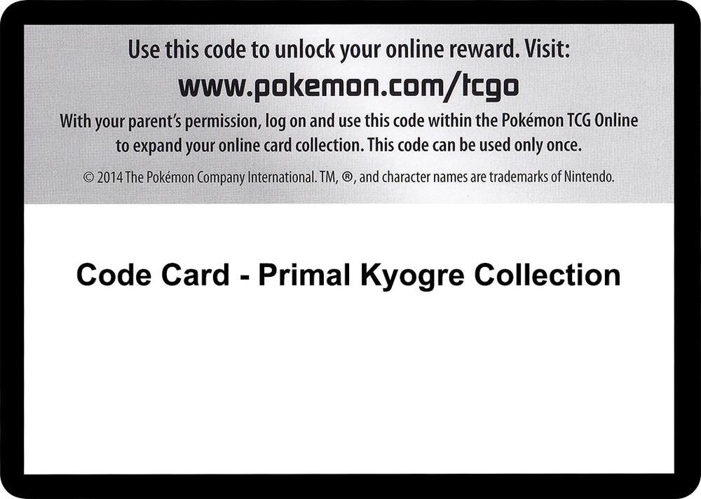 Code Card - Primal Kyogre Collection