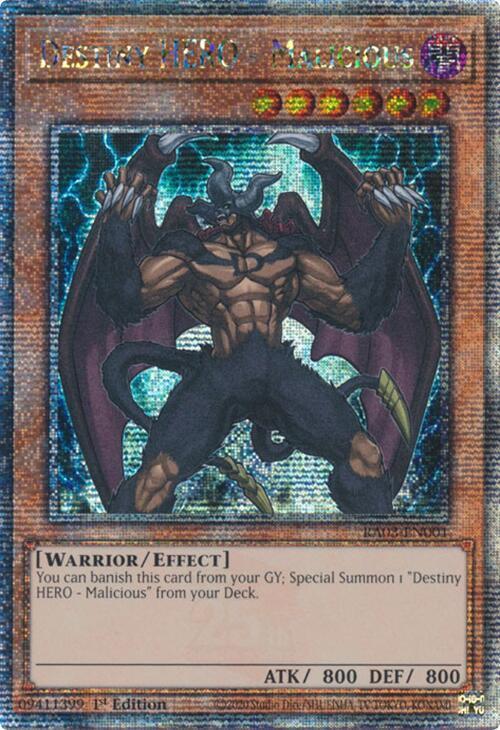 Destiny HERO - Malicious (Quarter Century Secret Rare)